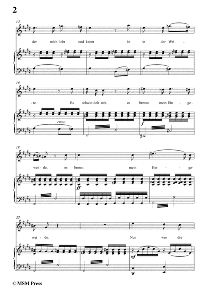 Schubert-Lied der Mignon (earlier Version 1),from 4 Gesänge aus 'Wilhelm Meister',in c sharp minor image number null