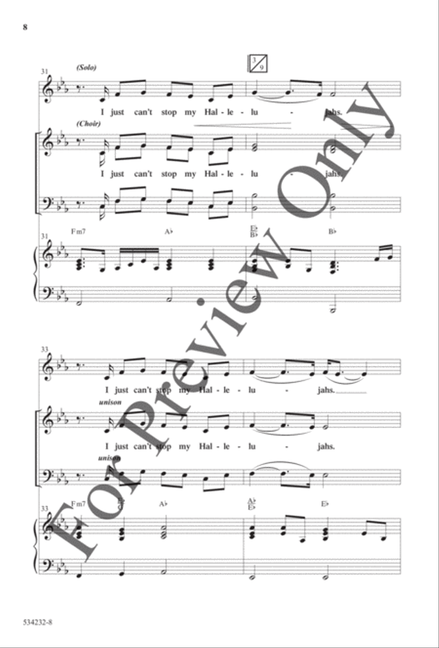 Can't Stop My Hallelujahs - Anthem Choir scores gallery preview page 7