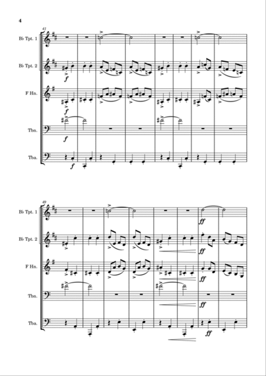La Cabane sur des pattes de poule (Baba Yaga) - Pictures at an Exhibition Brass Ensemble scores gallery preview page 4