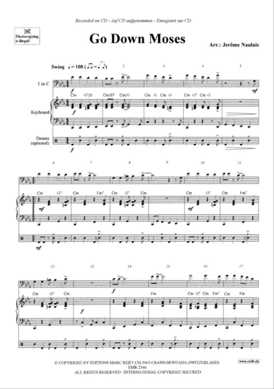 Go Down Moses Piano Accompaniment scores gallery preview page 3