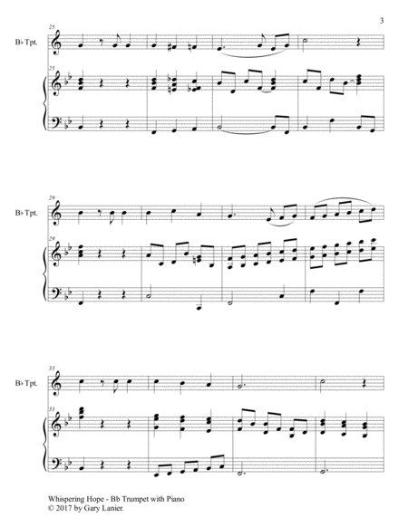 3 HYMNS OF HOPE (for Bb Trumpet and Piano with Score/Parts) image number null