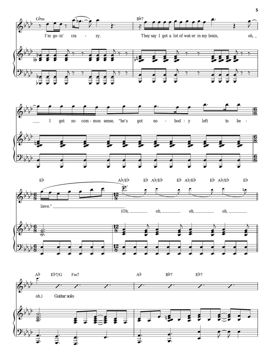 Somebody To Love Piano scores gallery preview page 5
