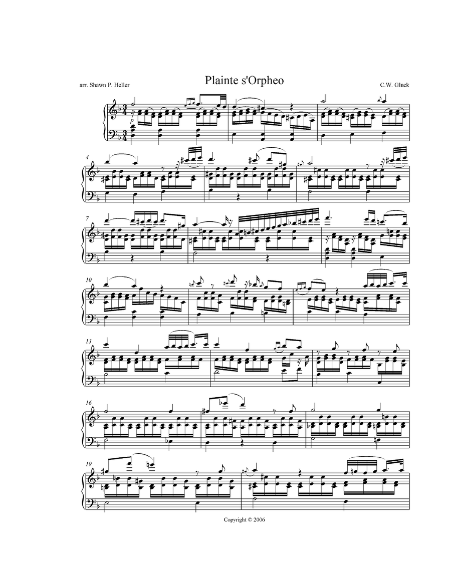 Melodie from Gluck's Orfeo ed Euridice Small Ensemble scores gallery preview page 1