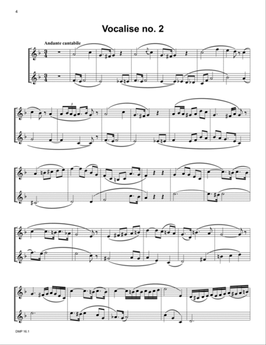 Fifteen Duets from Vocalise op. 12 Horn scores gallery preview page 6