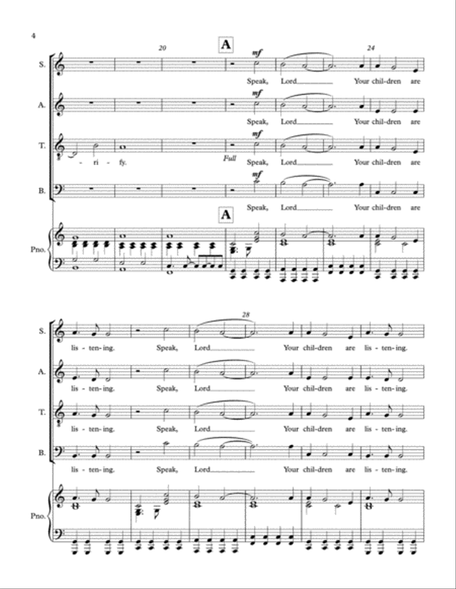 Speak Lord 4-Part scores gallery preview page 4