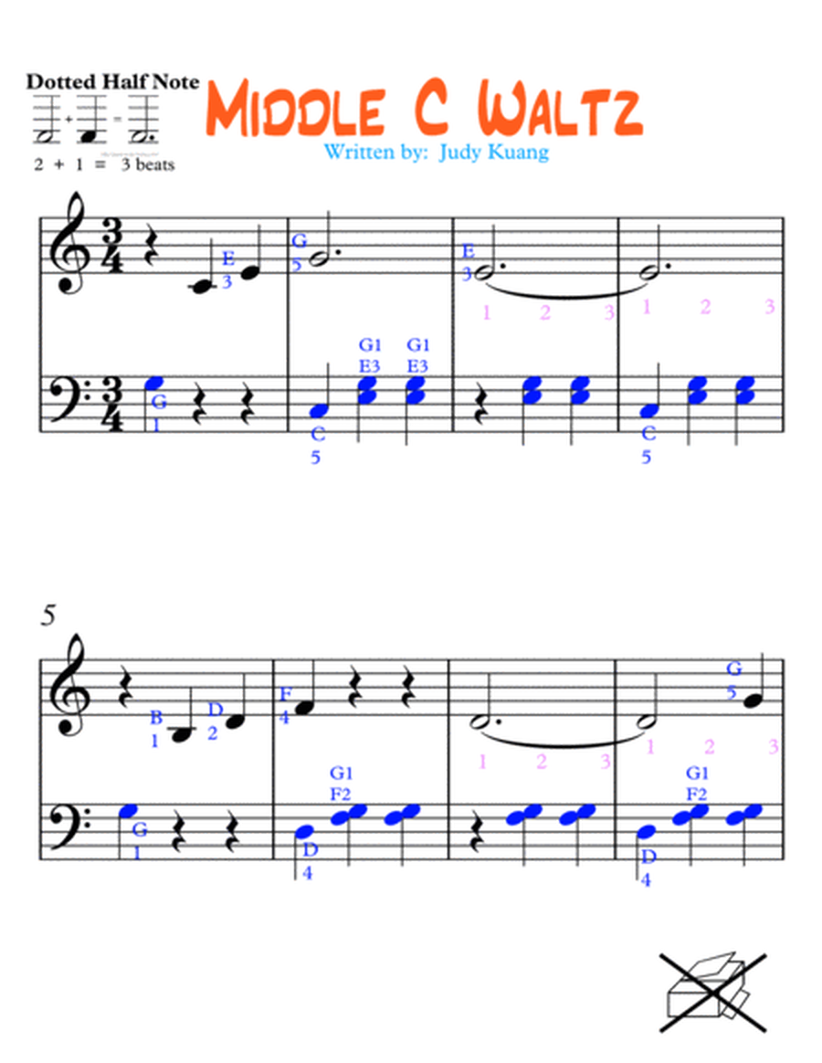 Middle C Waltz for Easy Piano