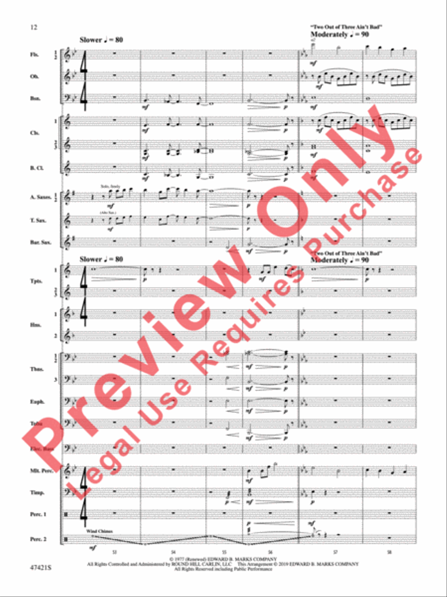 Meat Loaf---The Hits Concert Band scores gallery preview page 13