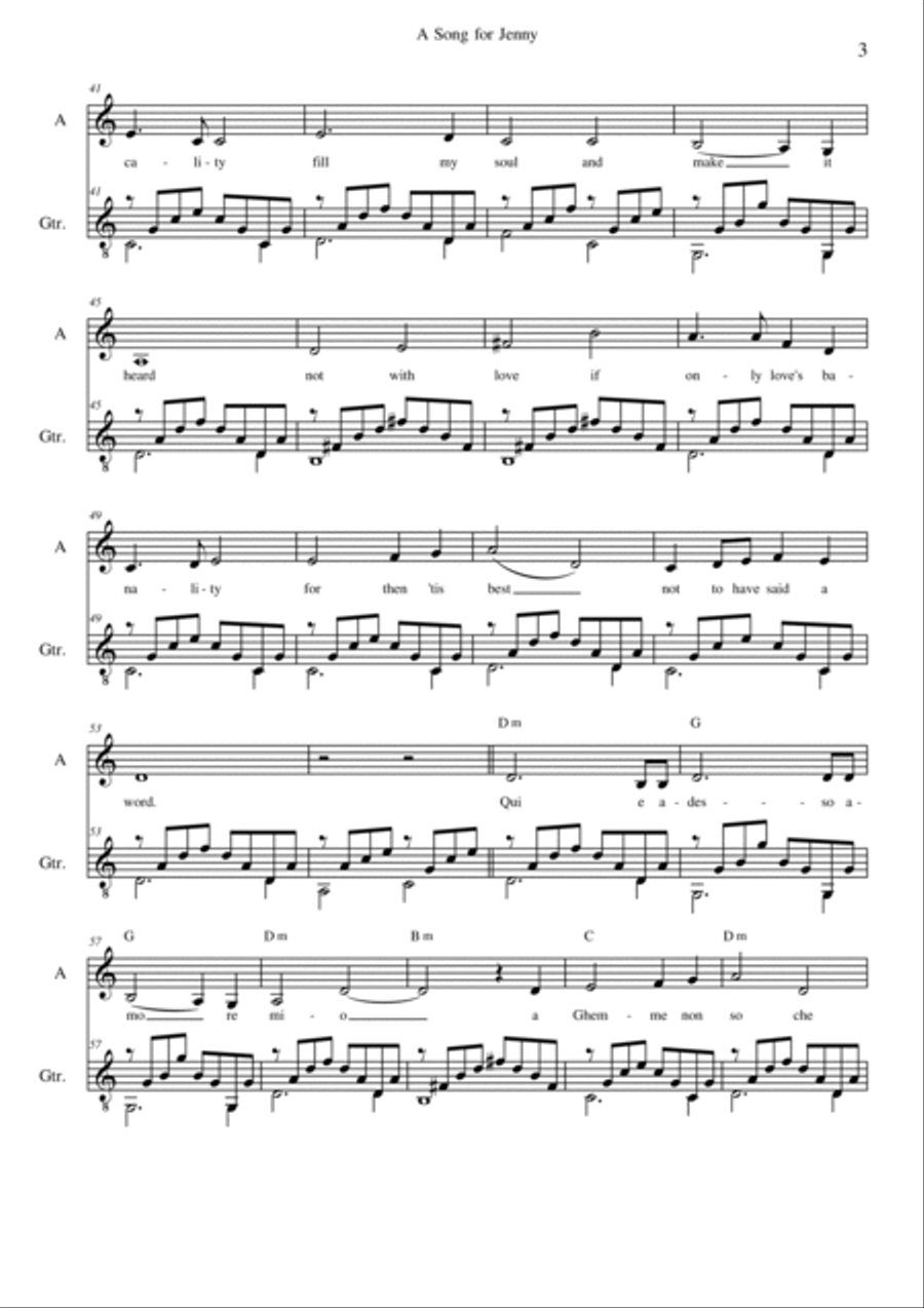 Song for Jenny Acoustic Guitar scores gallery preview page 3