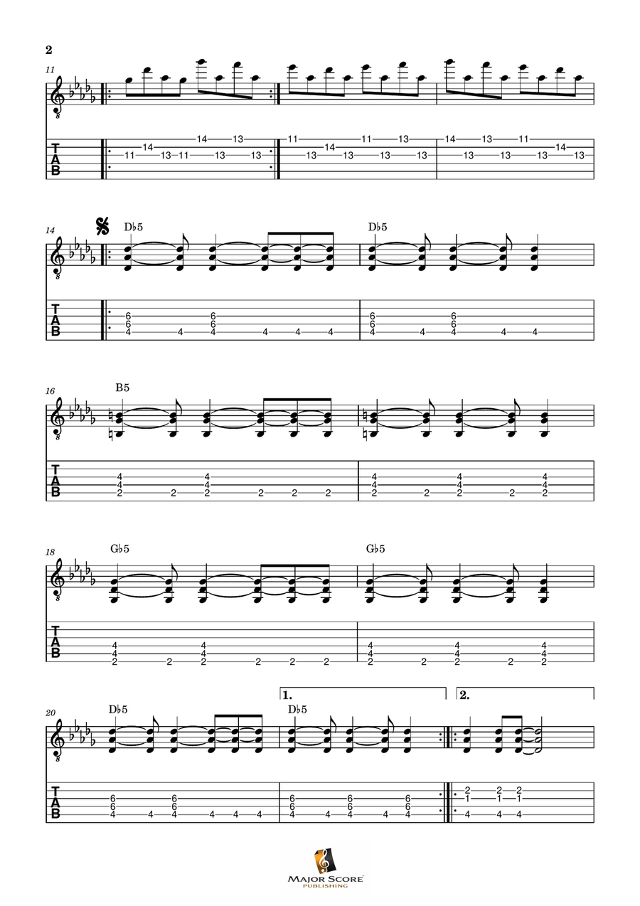 Sweet Child O' Mine Guitar Tablature scores gallery preview page 2