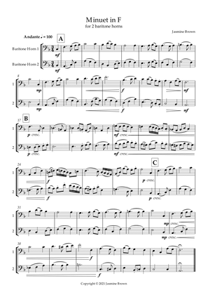Minuet in F - Baritone Horn Duet