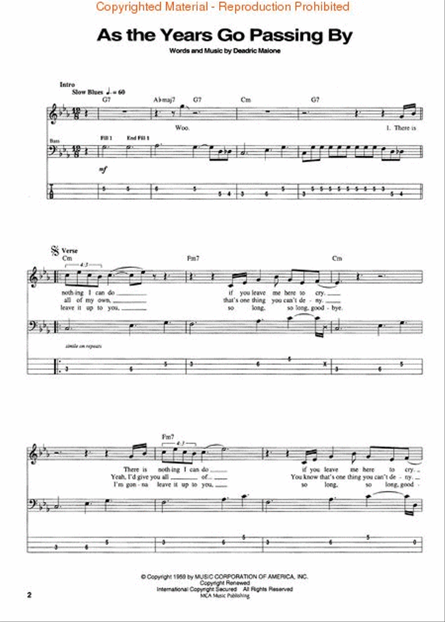 Blues Bass Classics Bass Guitar Tablature scores gallery preview page 2