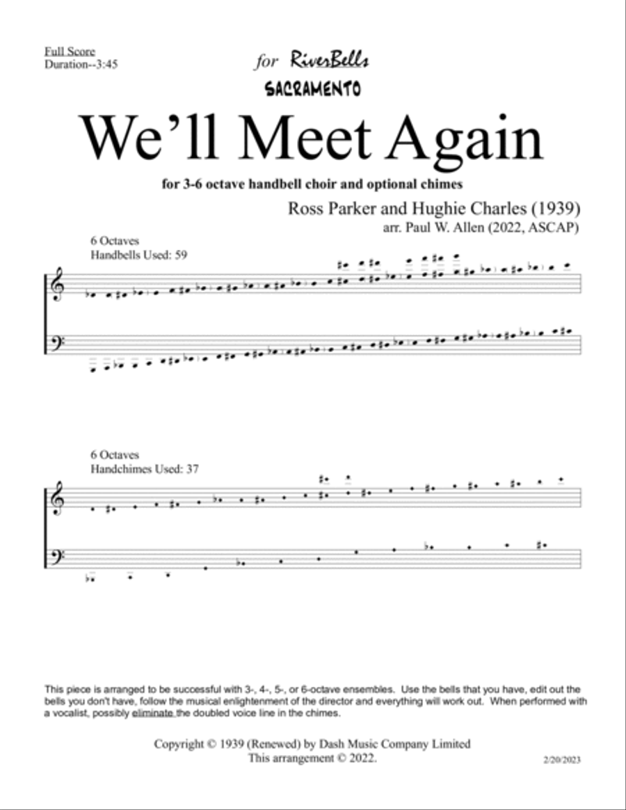 We'll Meet Again Handbell Choir scores gallery preview page 2