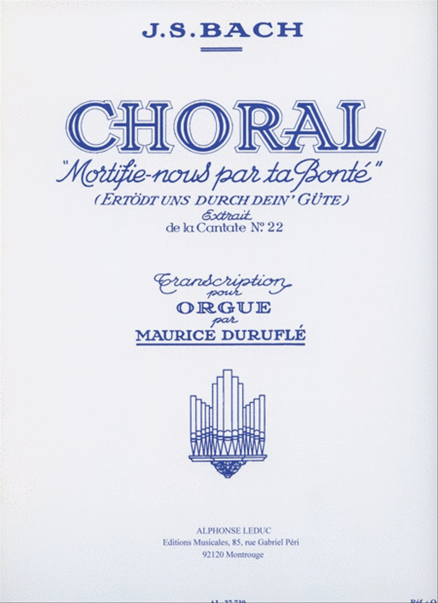 Bach Choral Cantata 22 (durufle) Org Choir scores gallery preview page 1