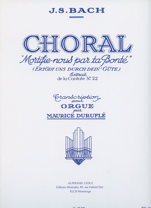 Book cover for Bach Choral Cantata 22 (durufle) Org