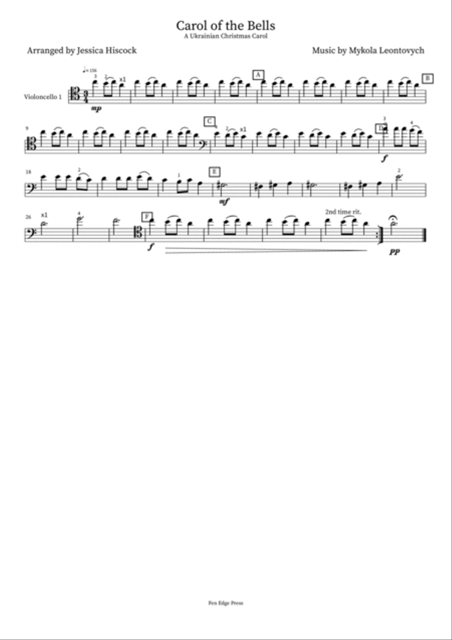 Carol of the Bells School and Community scores gallery preview page 3