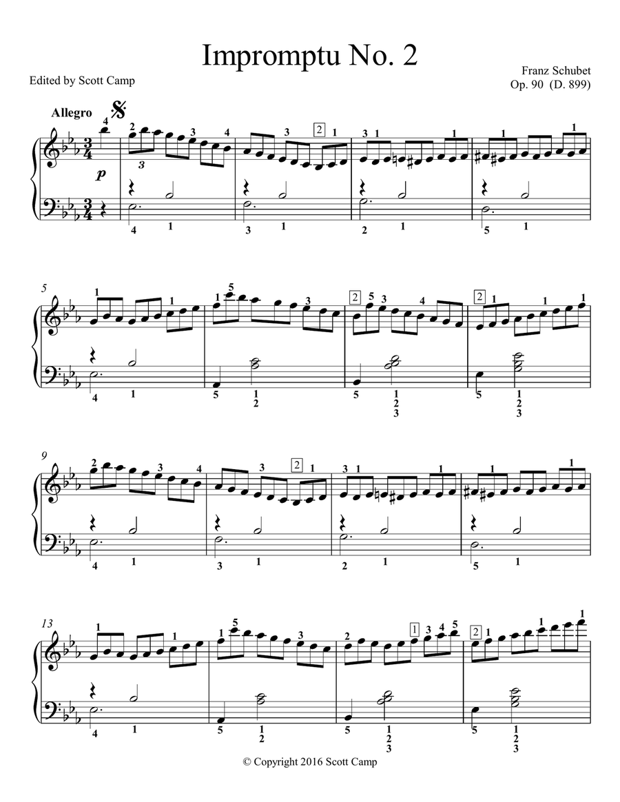Impromptu, Op 90, No 2 Piano Method scores gallery preview page 1