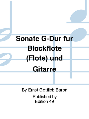 Book cover for Sonate G-Dur fur Blockflote (Flote) und Gitarre