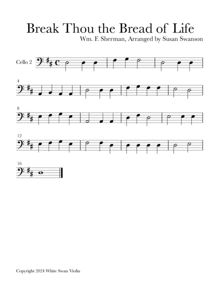 White Swan Hymns - Cello, Volume I