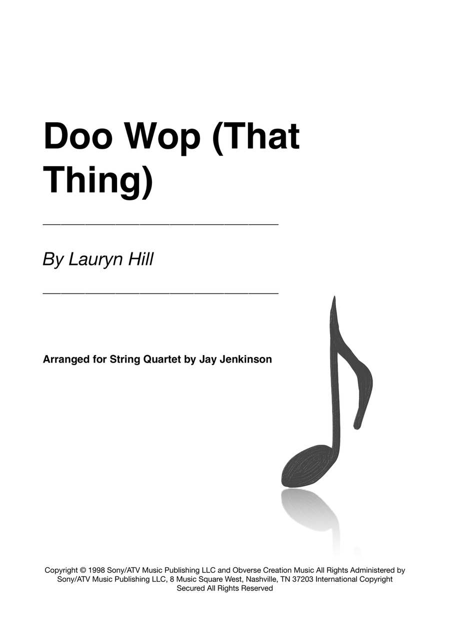 Doo Wop (that Thing) String Quartet scores gallery preview page 1