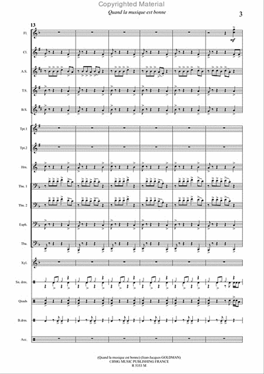 Quand la Musique Est Bonne Concert Band scores gallery preview page 4