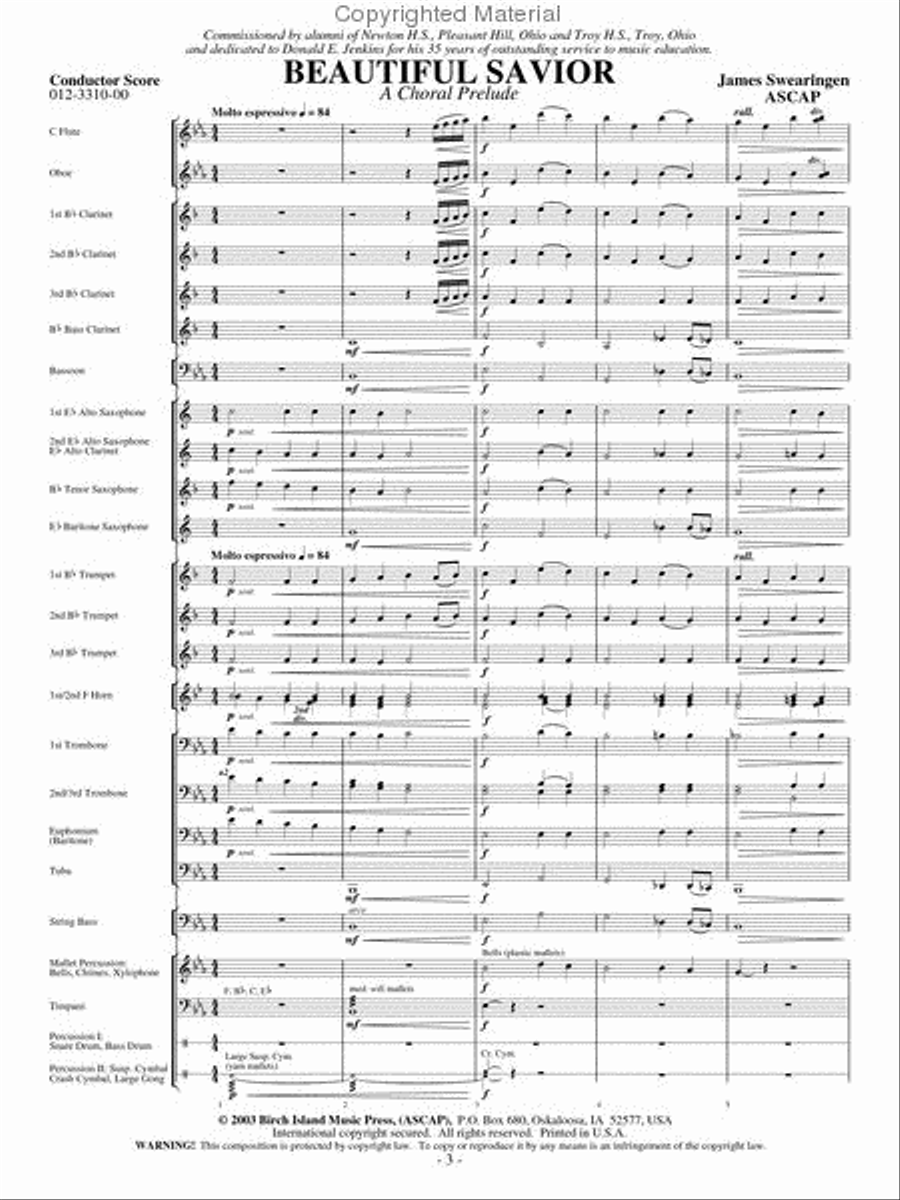 Beautiful Savior Concert Band scores gallery preview page 2