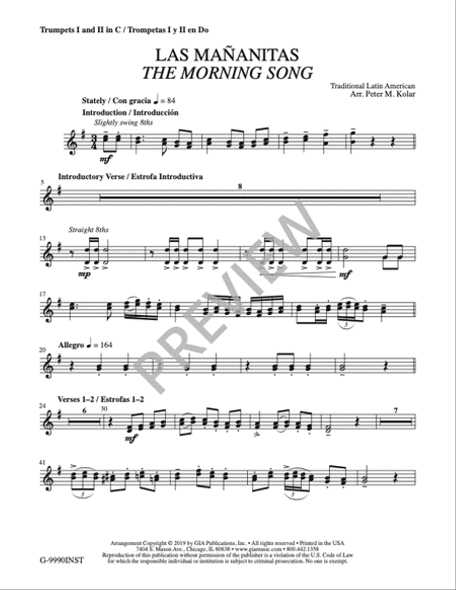 Las Mañanitas / The Morning Song - Instrument edition Trumpet scores gallery preview page 5