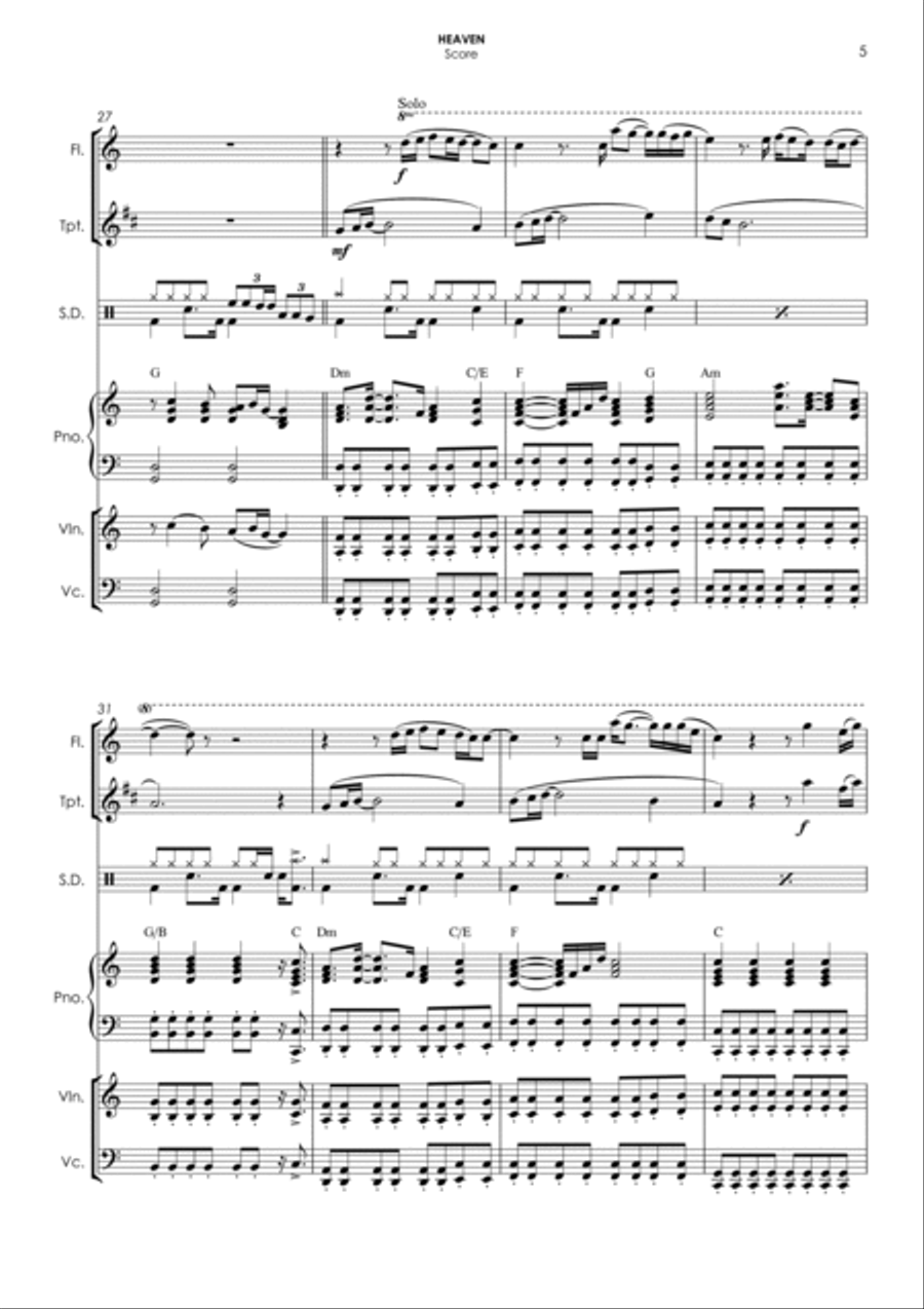 Heaven Small Ensemble scores gallery preview page 5