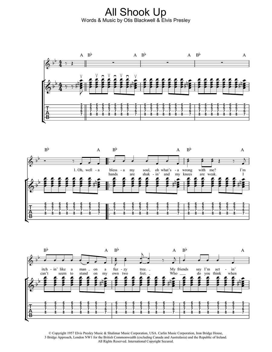 All Shook Up All Shook Up Acoustic Guitar scores gallery preview page 1