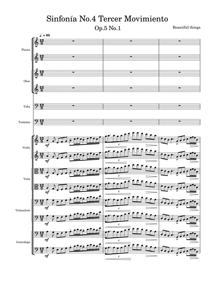 Sinfonía No.4(Tercer Movimiento)-Beautiful things Op.5 No.1