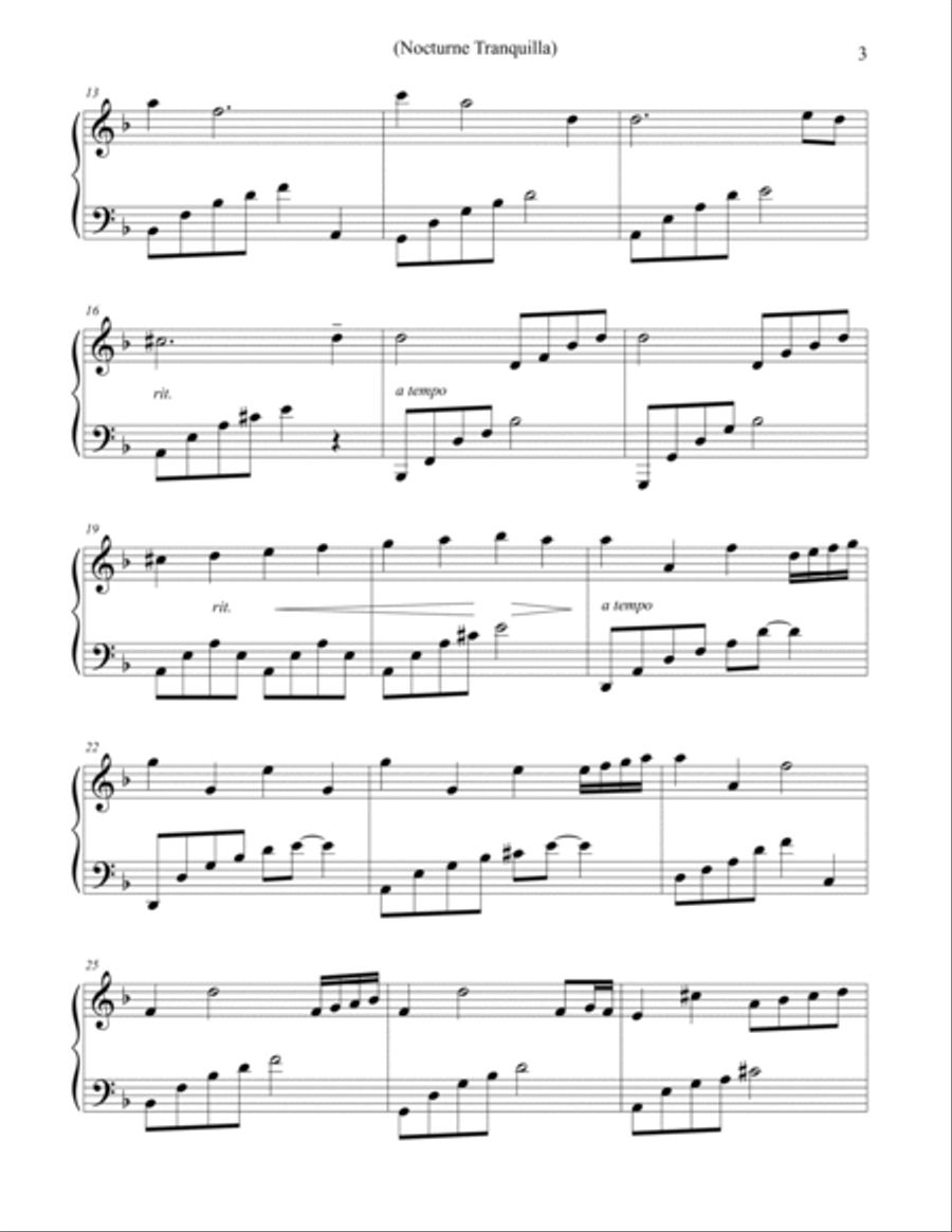 Nocturne Tranquilla Piano Solo scores gallery preview page 2