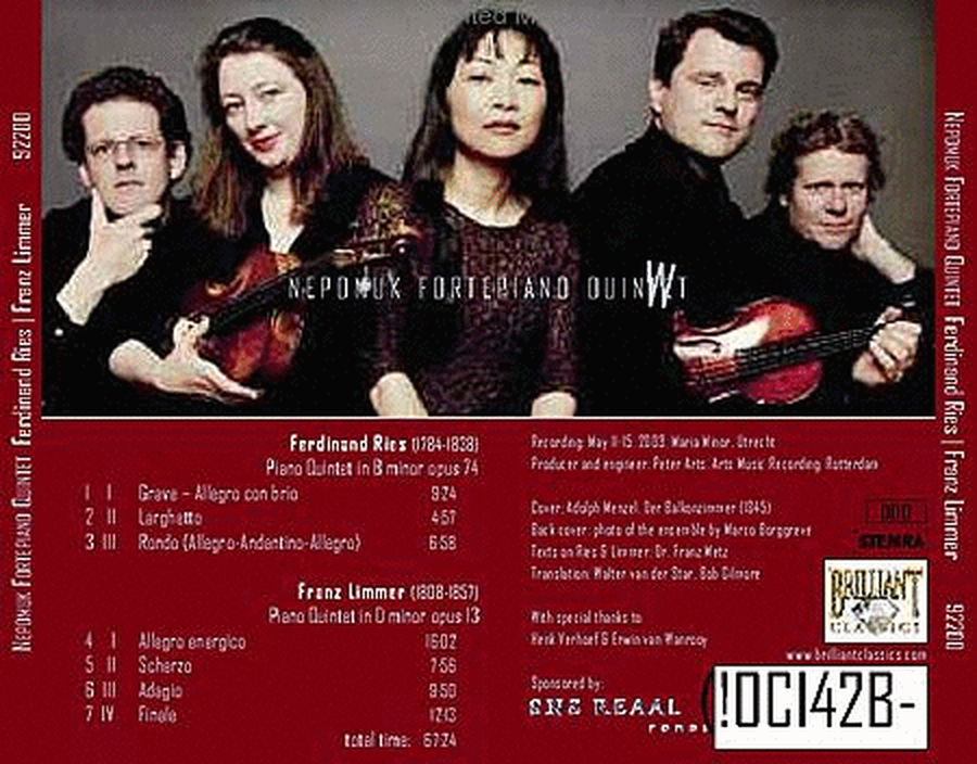Ries Limmer: Piano Quintets