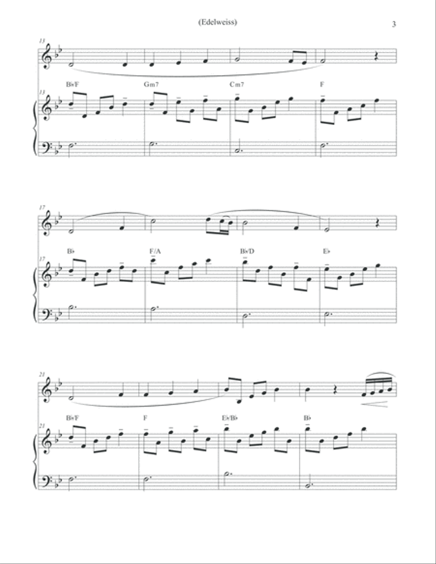 Edelweiss Piano scores gallery preview page 3