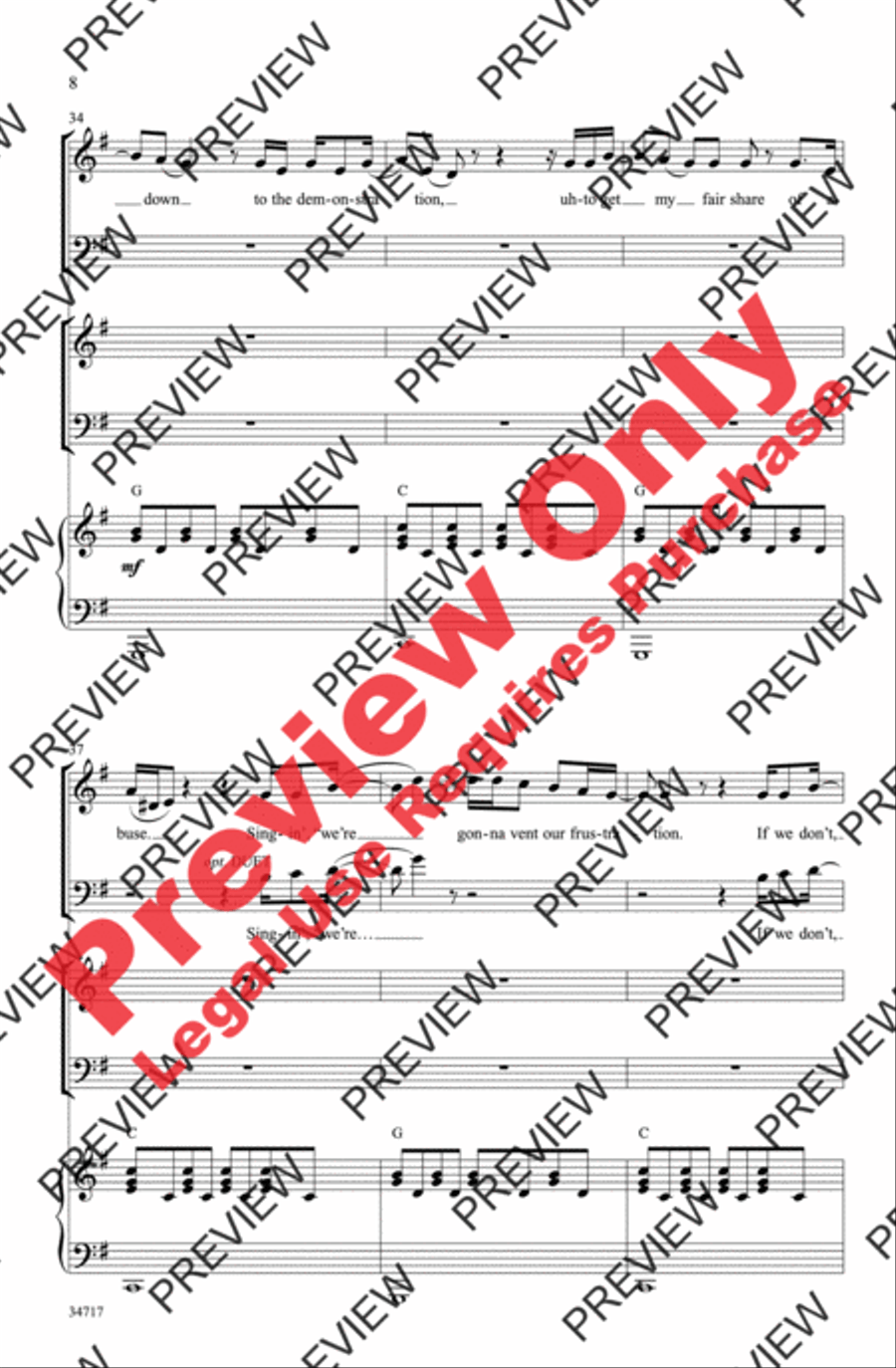 You Can't Always Get What You Want 4-Part scores gallery preview page 8