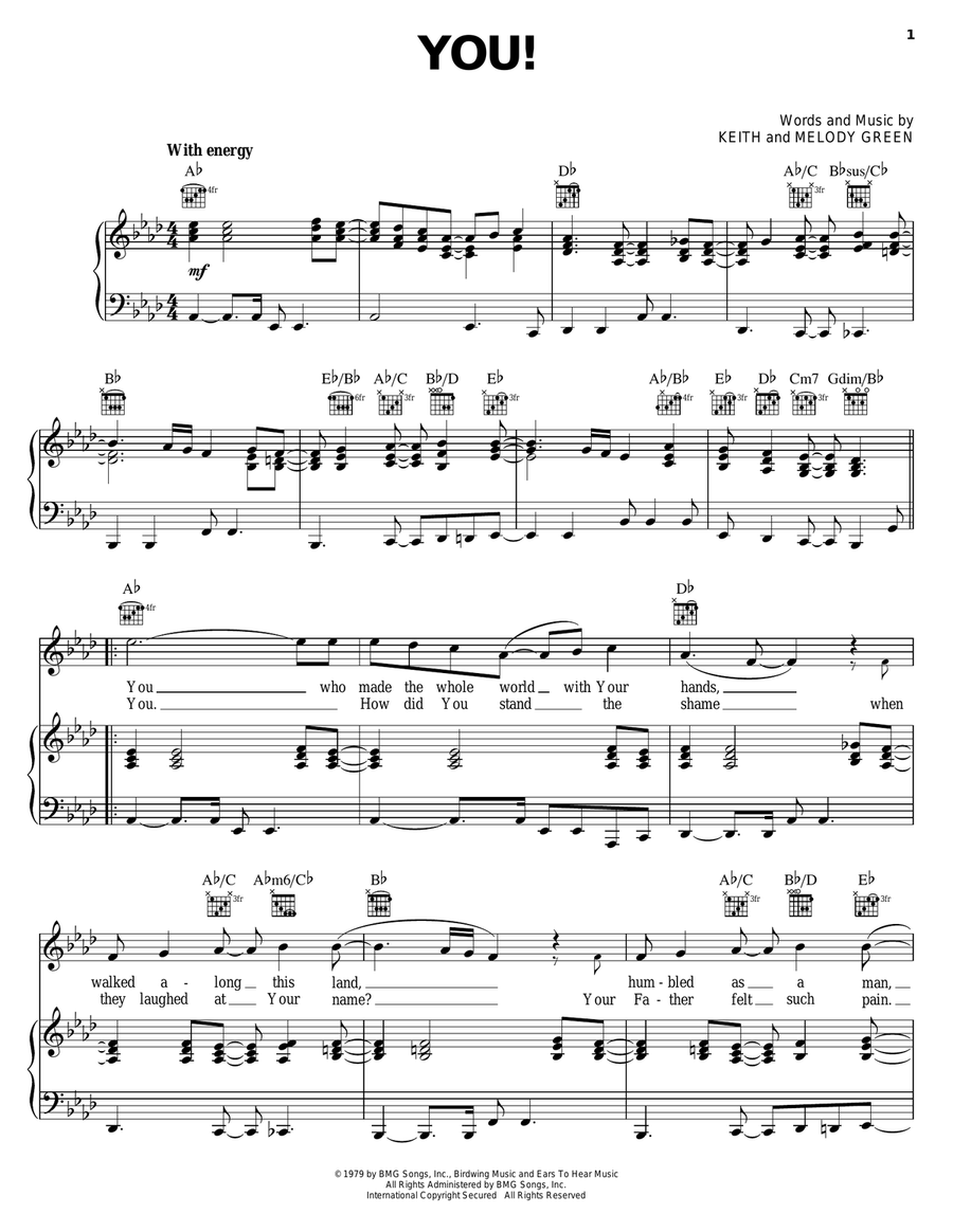 You! You! Piano, Vocal, Guitar scores gallery preview page 1
