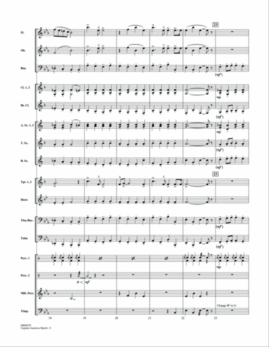 Captain America March - Conductor Score (Full Score) Concert Band scores gallery preview page 5