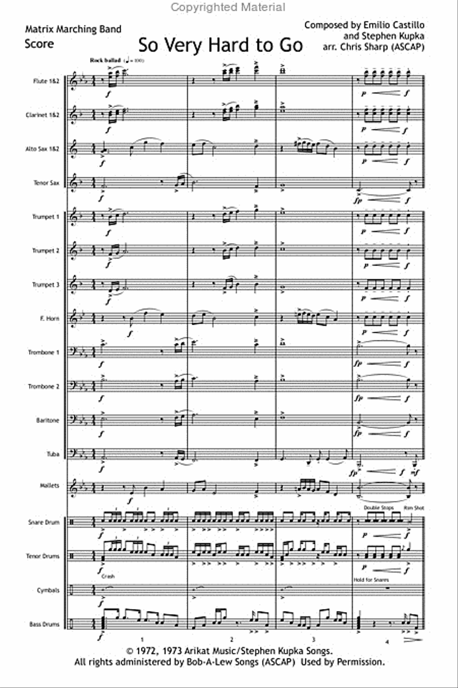 So Very Hard to Go So Very Hard to Go Marching Band scores gallery preview page 2