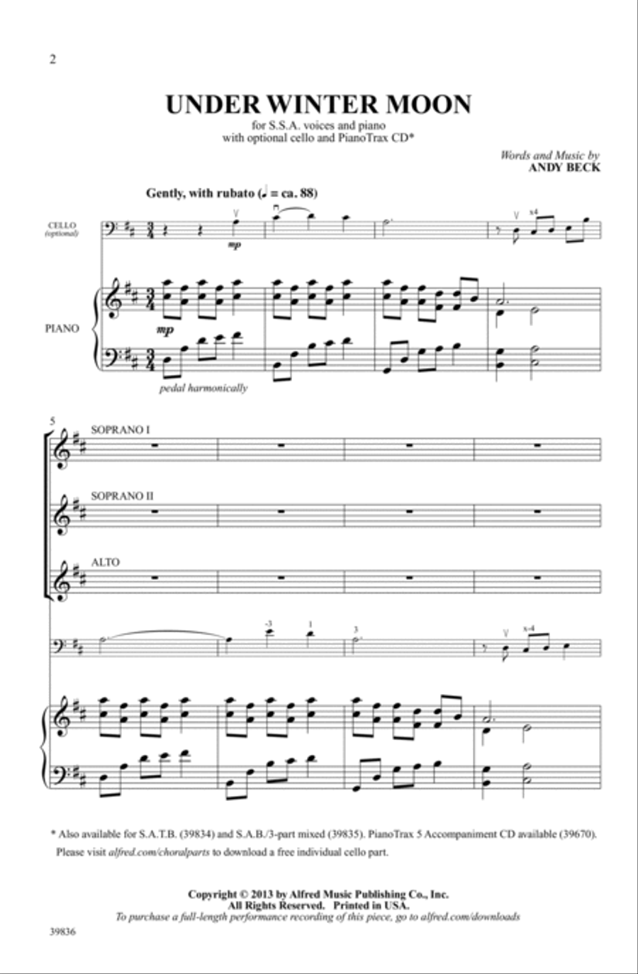 Under Winter Moon Under Winter Moon Choir scores gallery preview page 1