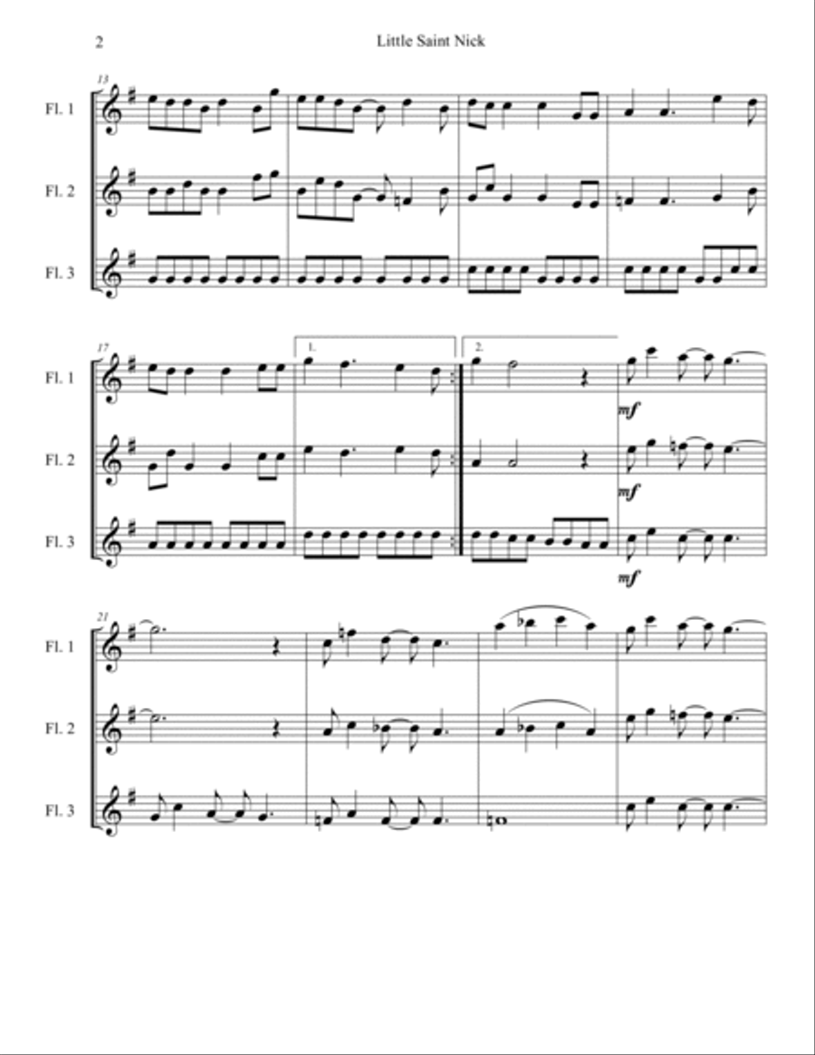 Little Saint Nick - Score Only Woodwind Trio scores gallery preview page 2