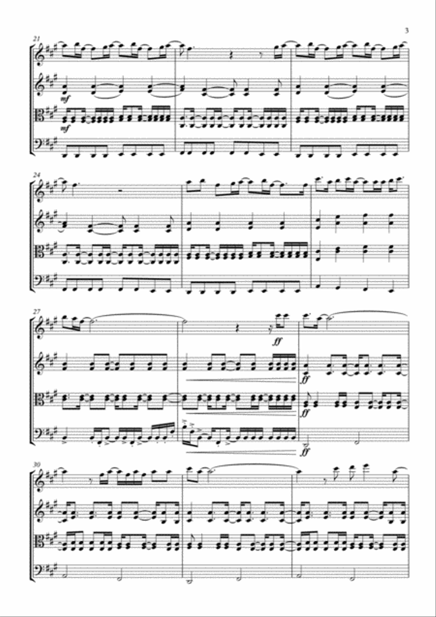 Wonderwall Wonderwall String Quartet scores gallery preview page 3