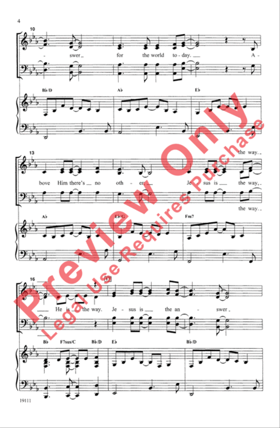 Jesus Is the Answer / Seek Ye First 4-Part scores gallery preview page 5