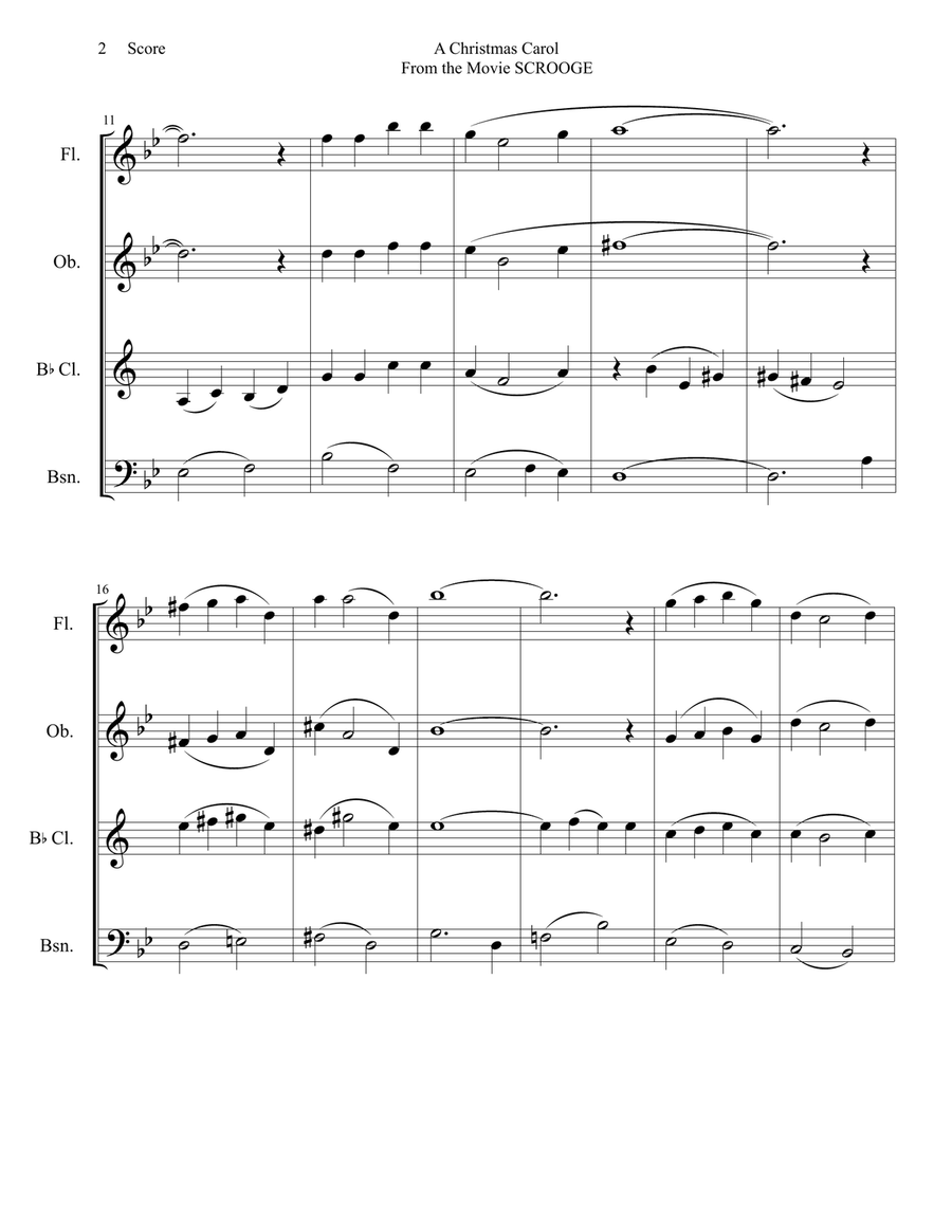 A Christmas Carol Woodwind Quartet scores gallery preview page 3