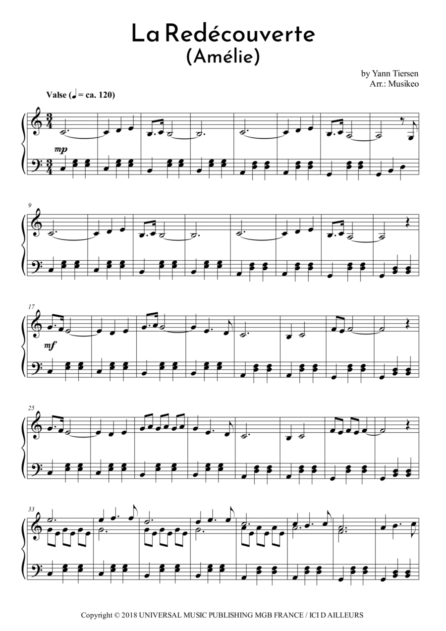 La Redecouverte Piano Solo scores gallery preview page 1