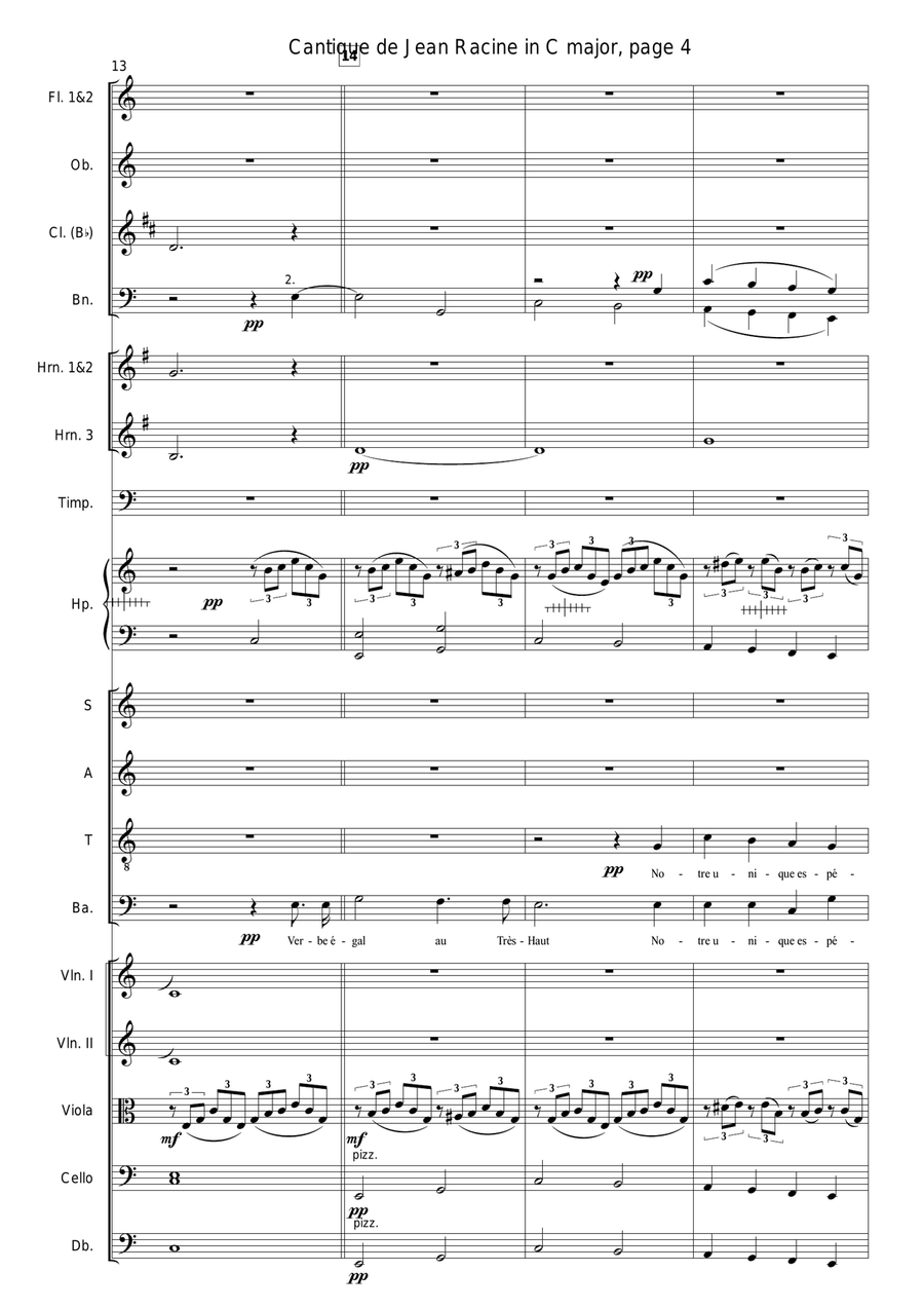 Faure - Cantique de Jean Racine in C major - Orchestra 4-Part scores gallery preview page 4