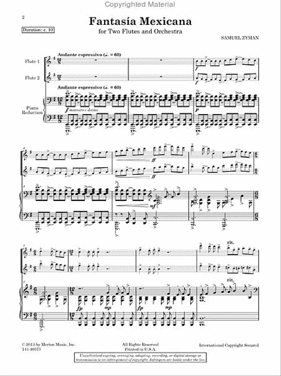 Fantasía Mexicana Fantasía Mexicana Flute Duet scores gallery preview page 2