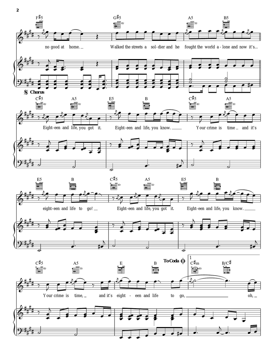 18 And Life Acoustic Guitar scores gallery preview page 2