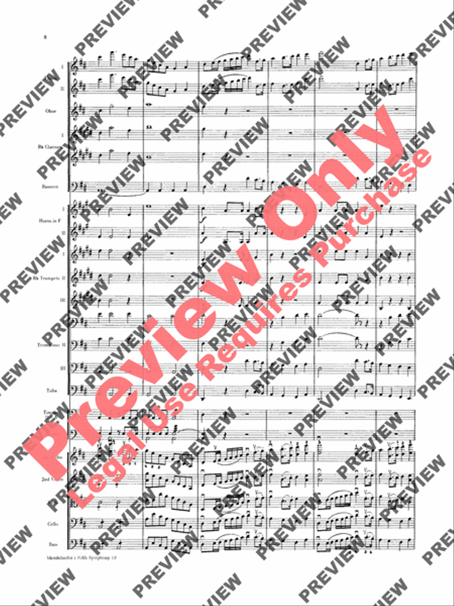 Mendelssohn's 5th Symphony Reformation, 4th Movement Full Orchestra scores gallery preview page 9