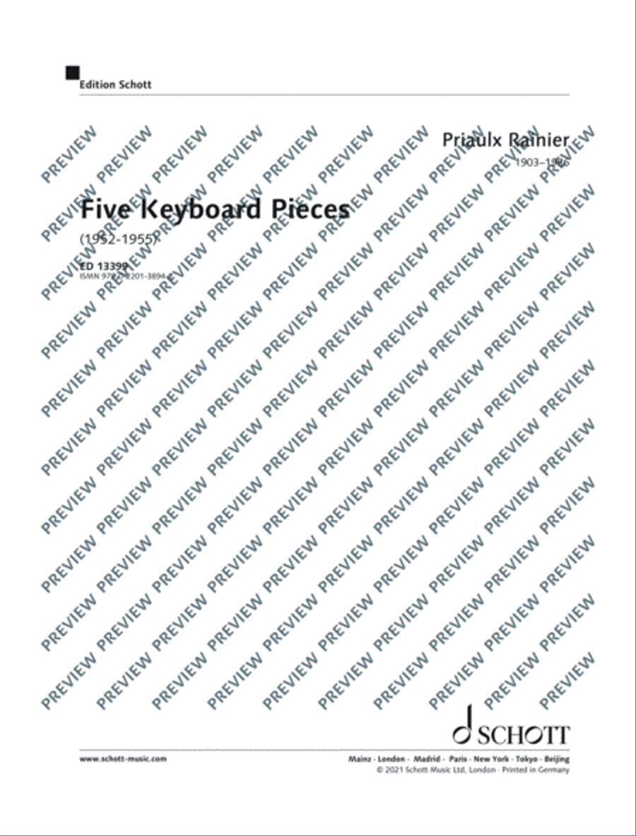 Five Keyboard Pieces Piano Solo scores gallery preview page 2