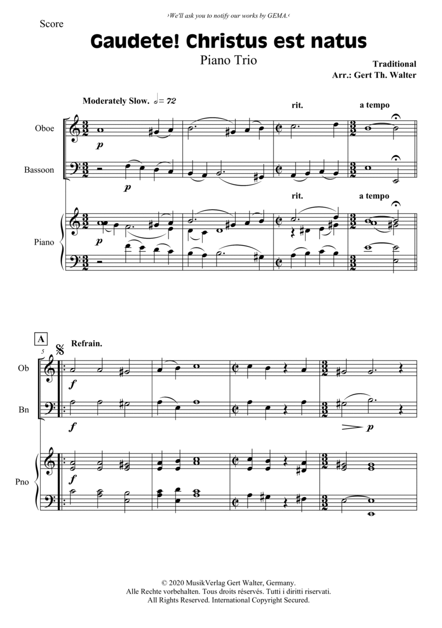 Gaudete! Christus Est Natus Bassoon scores gallery preview page 1