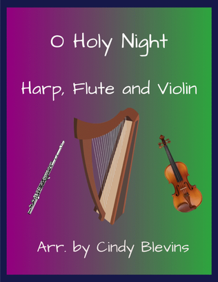 Book cover for O Holy Night, for Harp, Flute and Violin
