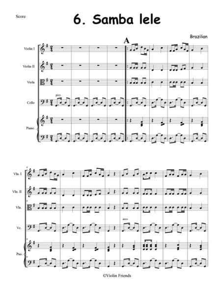 Samba Lele for Junior Strings or Piano Quintet image number null